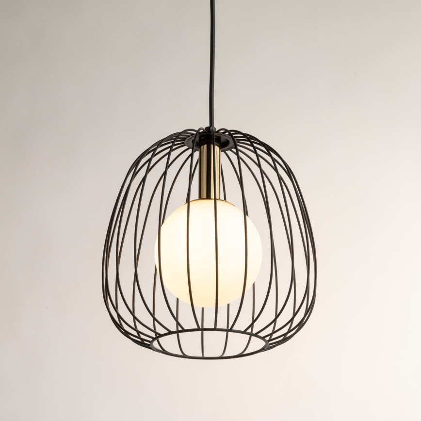Pakabinamas sietynas BELL 1xG9/12W/230V diametras 24 cm juoda/auksas