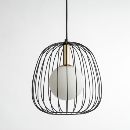 Pakabinamas sietynas BELL 1xG9/12W/230V diametras 24 cm juoda/auksas