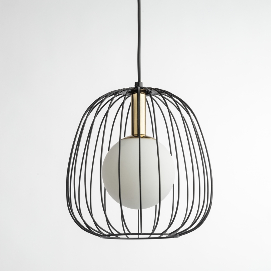 Pakabinamas sietynas BELL 1xG9/12W/230V diametras 24 cm juoda/auksas