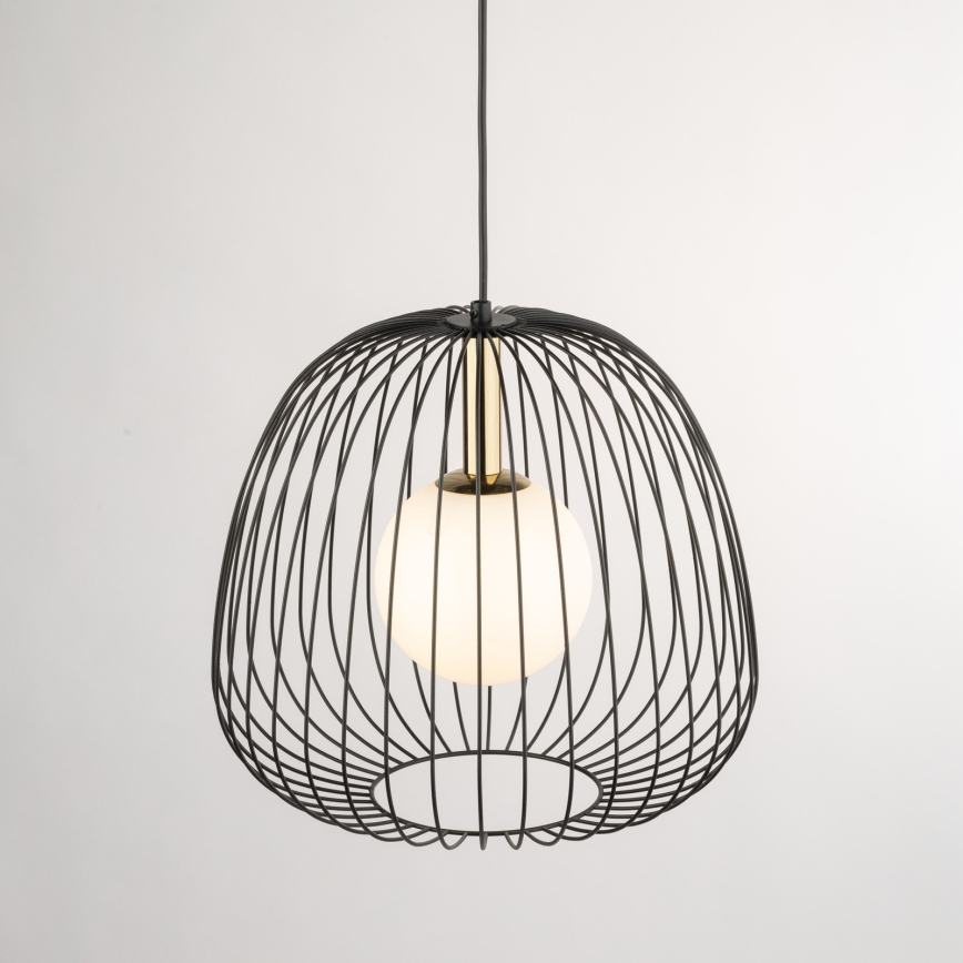 Pakabinamas sietynas BELL 1xG9/12W/230V diametras 33 cm juoda/auksas