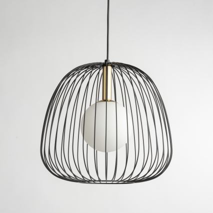 Pakabinamas sietynas BELL 1xG9/12W/230V diametras 33 cm juoda/auksas