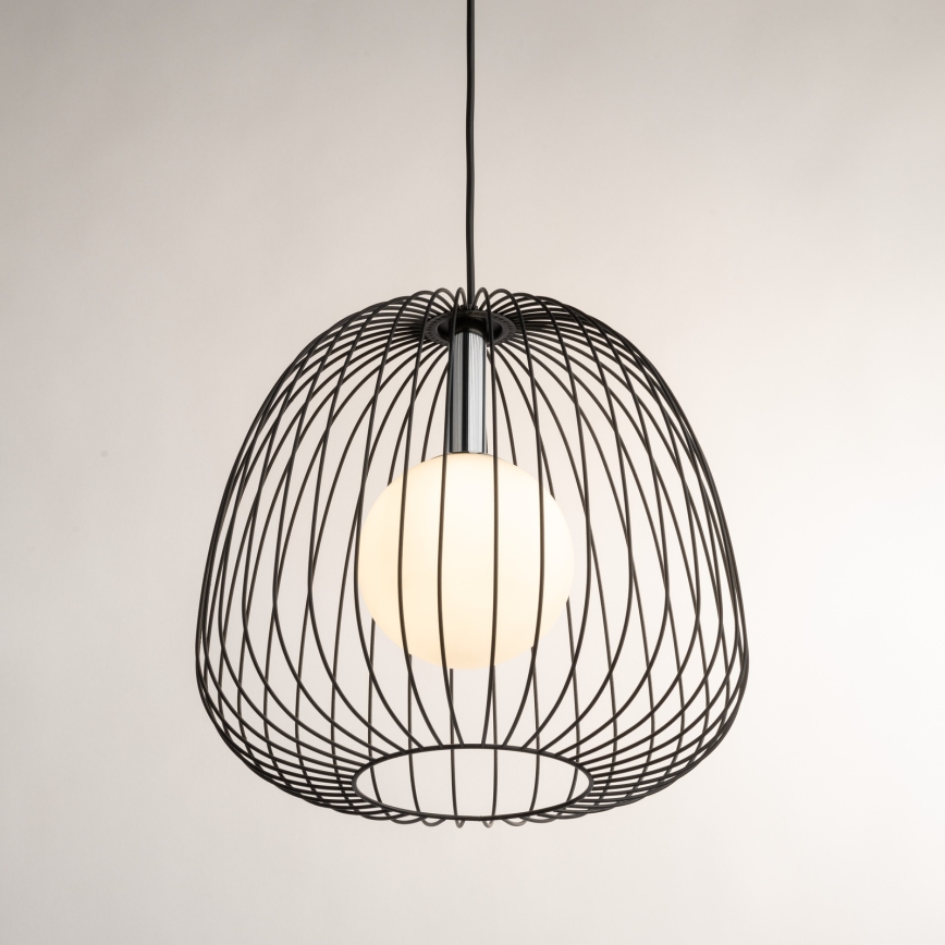 Pakabinamas sietynas BELL 1xG9/12W/230V diametras 33 cm juoda/blizgus chromas