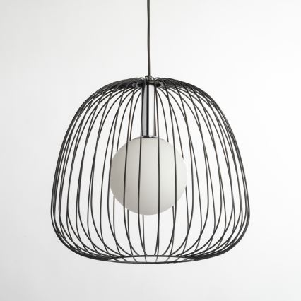 Pakabinamas sietynas BELL 1xG9/12W/230V diametras 33 cm juoda/blizgus chromas