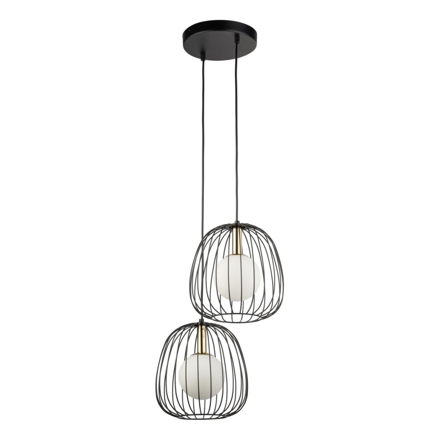 Pakabinamas sietynas BELL 2xG9/12W/230V juoda/auksas