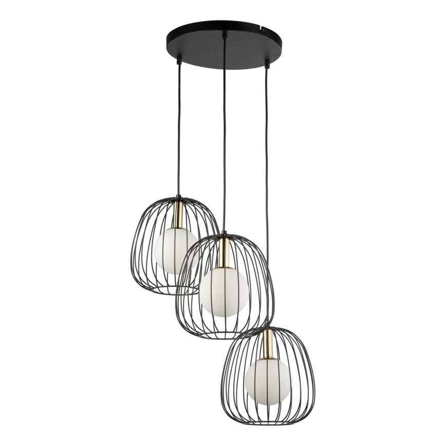 Pakabinamas sietynas BELL 3xG9/12W/230V juoda/auksas
