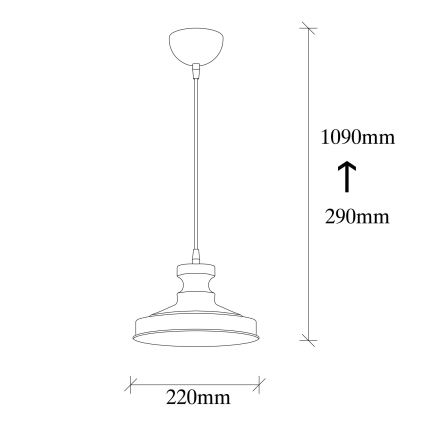 Chandelier on a string BERCESTE 1xE27/40W/230V black