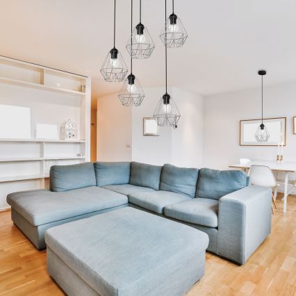 Pakabinamas sietynas BERGEN 5xE27/60W/230V juodas/blizgus chromas