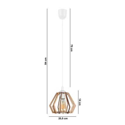 Pakabinamas sietynas BERGO 1xE27/60W/230V baltas