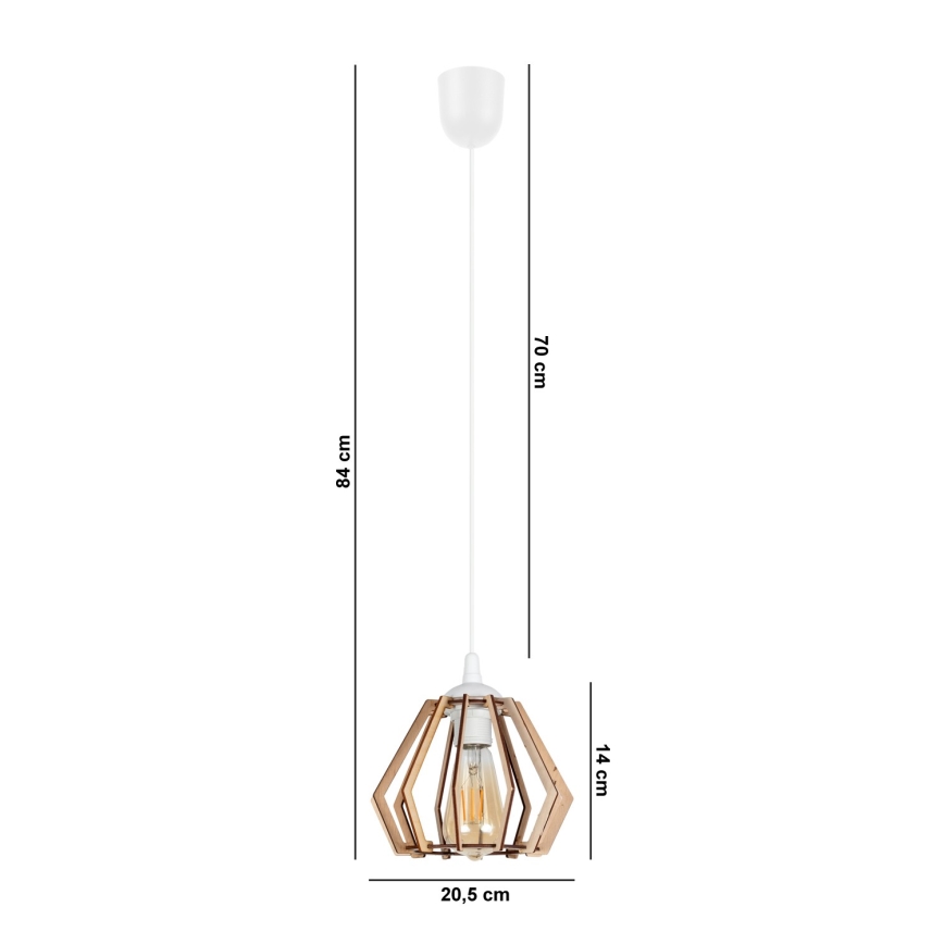 Pakabinamas sietynas BERGO 1xE27/60W/230V baltas