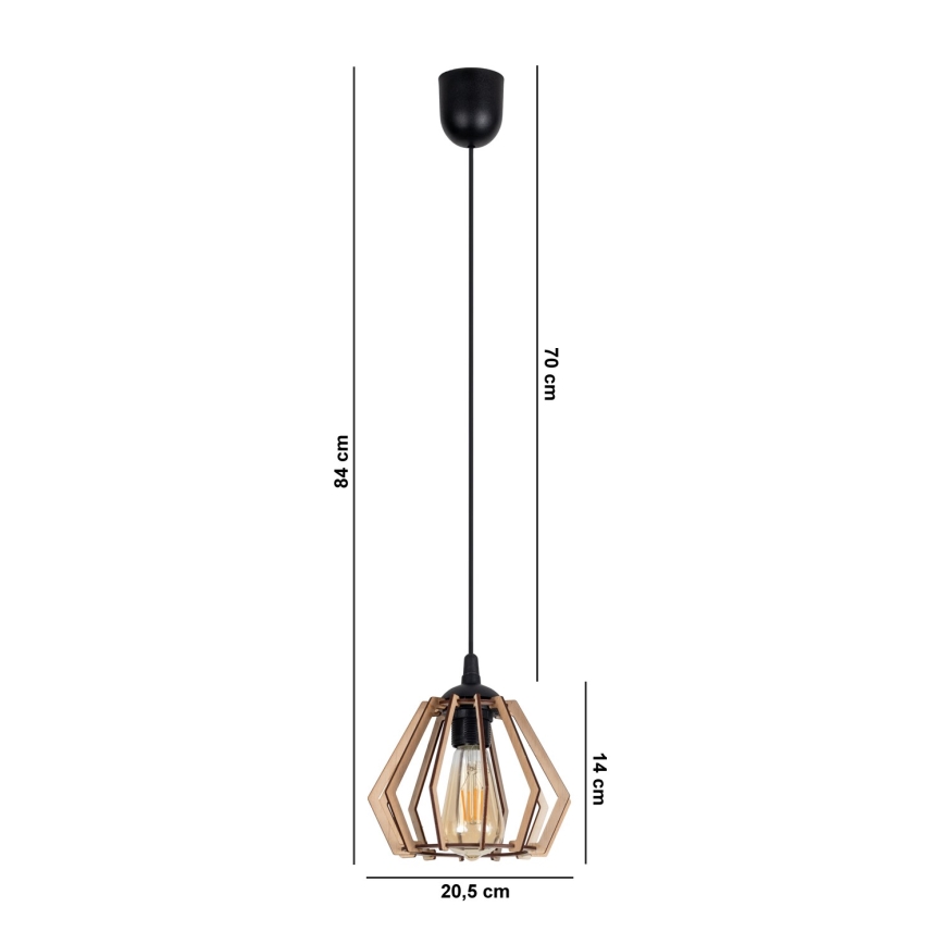 Pakabinamas sietynas BERGO 1xE27/60W/230V juodas