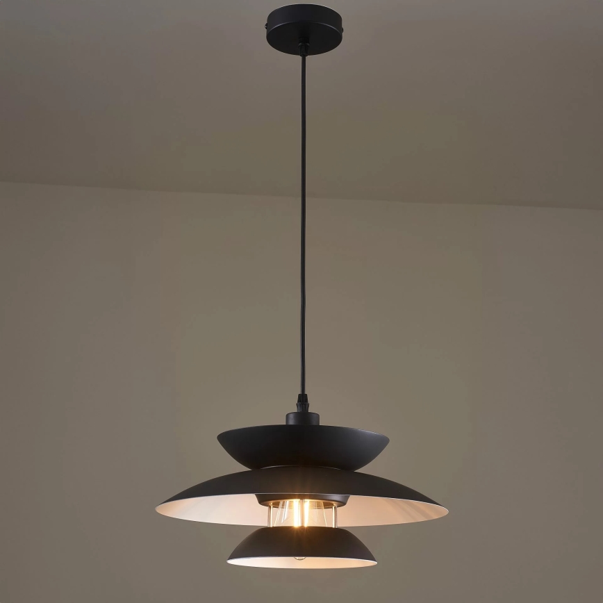 Pakabinamas sietynas BERIT 1xE27/20W/230V juoda
