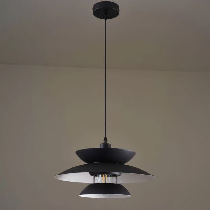 Pakabinamas sietynas BERIT 1xE27/20W/230V juoda