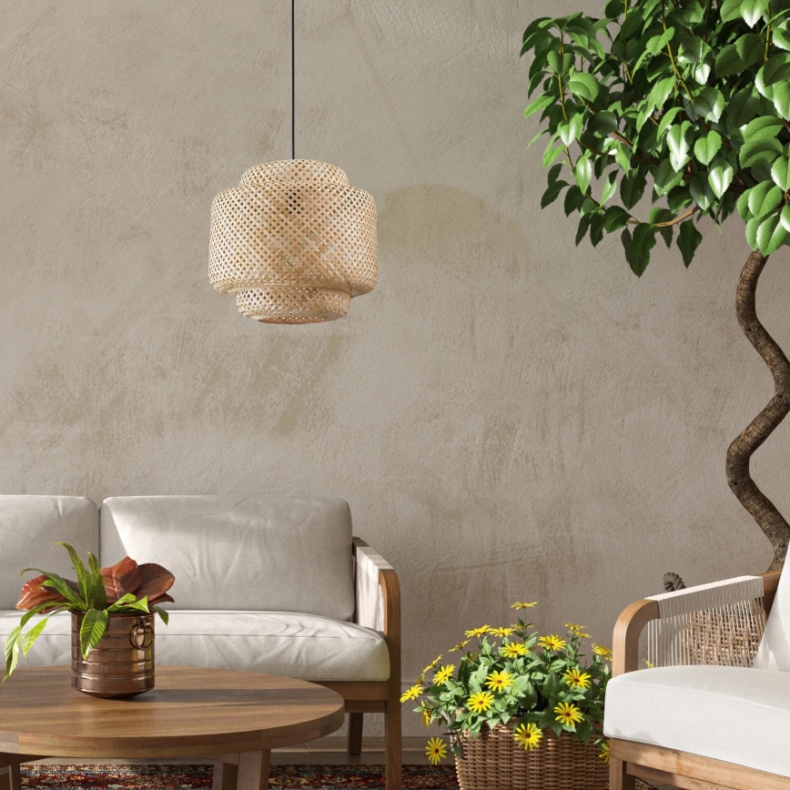 Pakabinamas sietynas BERTA 1xE27/20W/230V diametras 40 cm bambukas