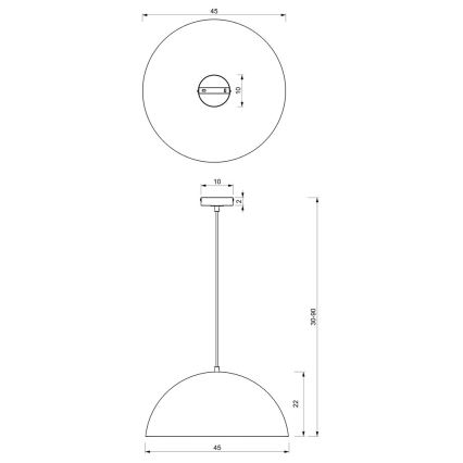 Pakabinamas sietynas BETA 1xE27/60W/230V d. 45 cm baltas