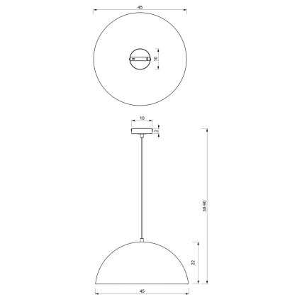 Pakabinamas sietynas BETA 1xE27/60W/230V d. 45 cm juodas