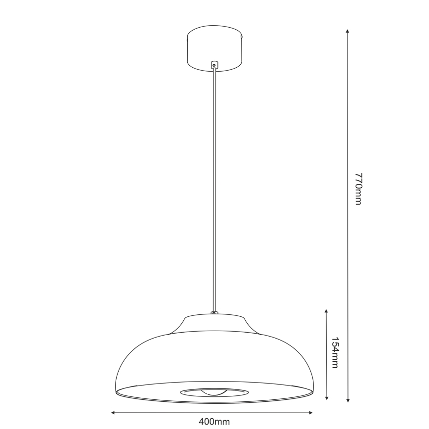 Pakabinamas sietynas BILBAO 1xE27/15W/230V diametras 40 cm smėlio spalva