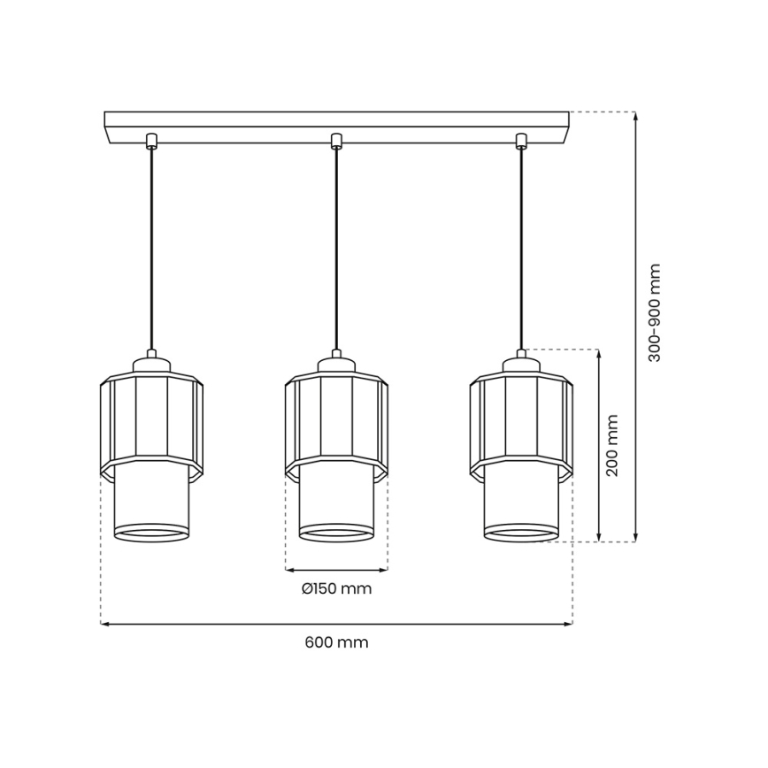 Pakabinamas sietynas BLANCO 3xE27/60W/230V baltas