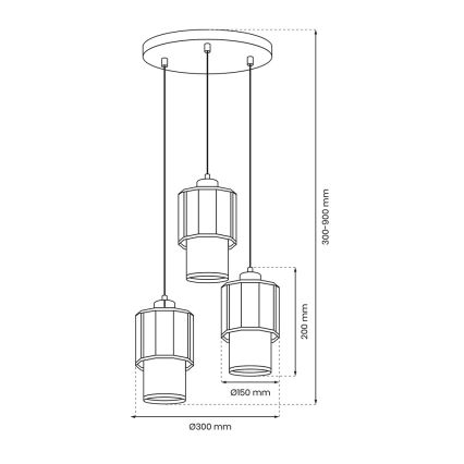 Pakabinamas sietynas BLANCO 3xE27/60W/230V baltas