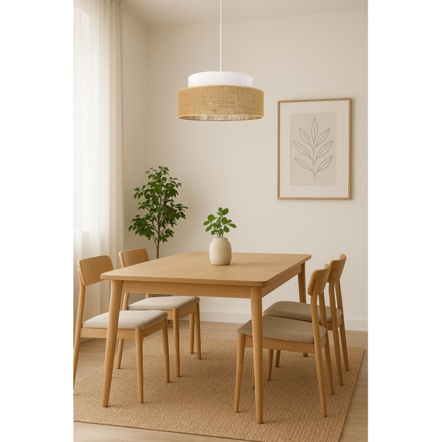 Pakabinamas sietynas BOHO 1xE27/60W/230V balta/smėlio spalva