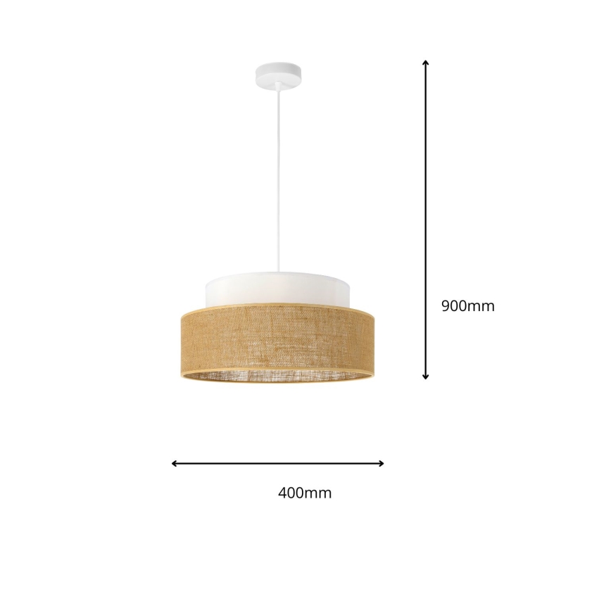 Pakabinamas sietynas BOHO 1xE27/60W/230V balta/smėlio spalva