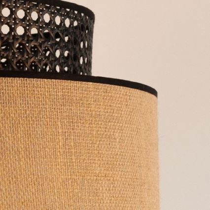 Pakabinamas sietynas BOHO 1xE27/60W/230V diametras 40 cm juoda/rotangas