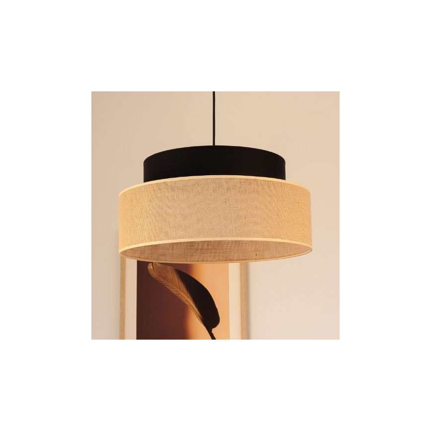 Pakabinamas sietynas BOHO 1xE27/60W/230V diametras 40 cm juoda/smėlio spalva
