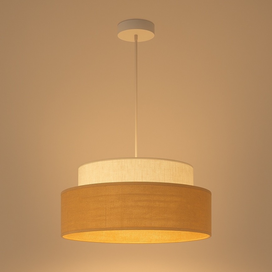 Pakabinamas sietynas BOHO 1xE27/60W/230V diametras 40 cm kreminė/smėlio spalva