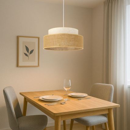 Pakabinamas sietynas BOHO 1xE27/60W/230V diametras 40 cm kreminė/smėlio spalva