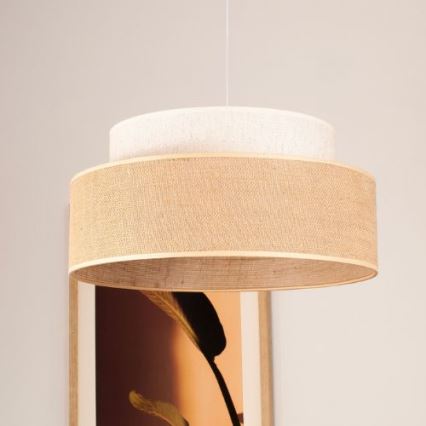 Pakabinamas sietynas BOHO 1xE27/60W/230V diametras 40 cm kreminė/smėlio spalva