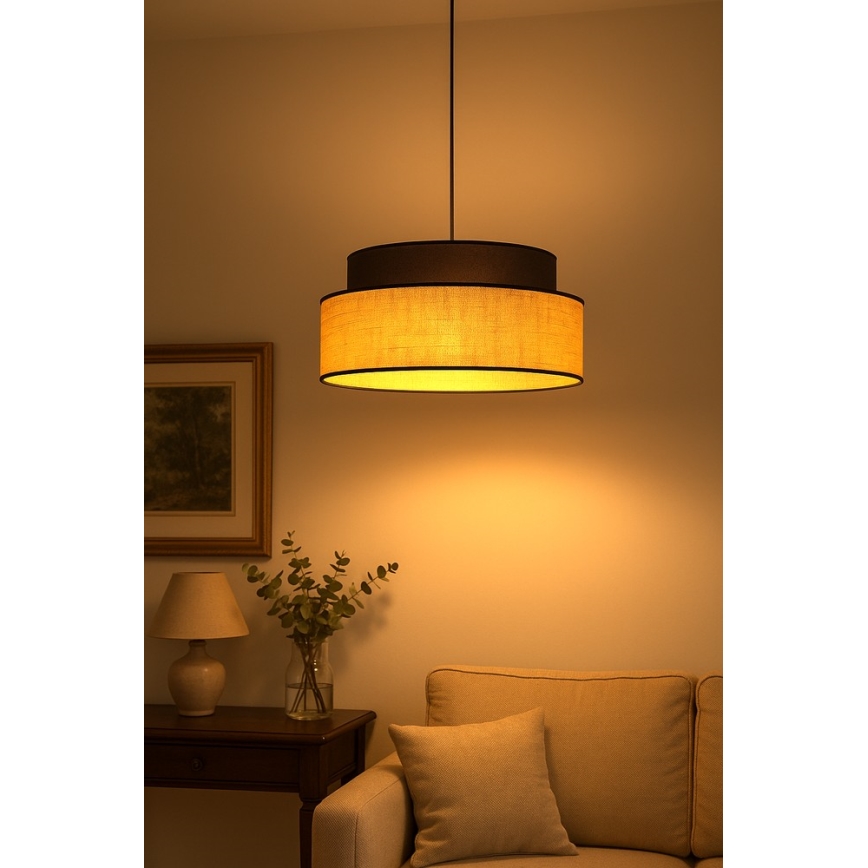 Pakabinamas sietynas BOHO 1xE27/60W/230V diametras 40 cm ruda/smėlio spalva