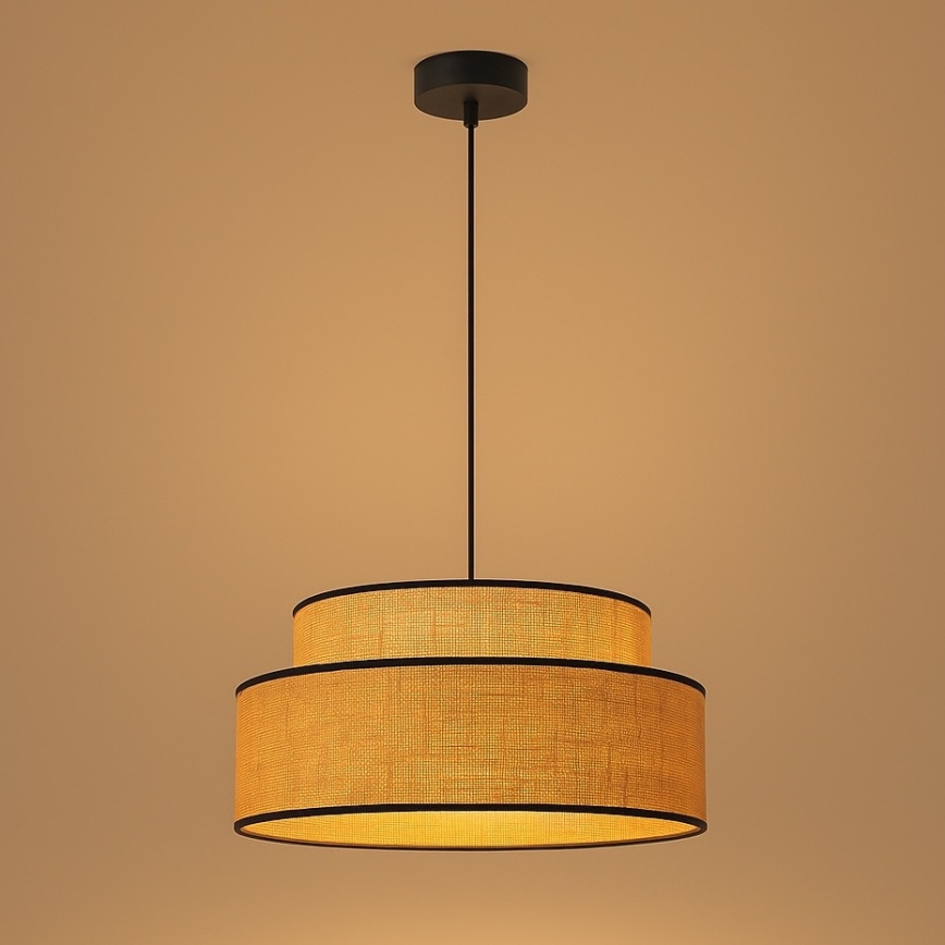 Pakabinamas sietynas BOHO 1xE27/60W/230V diametras 40 cm smėlio spalva