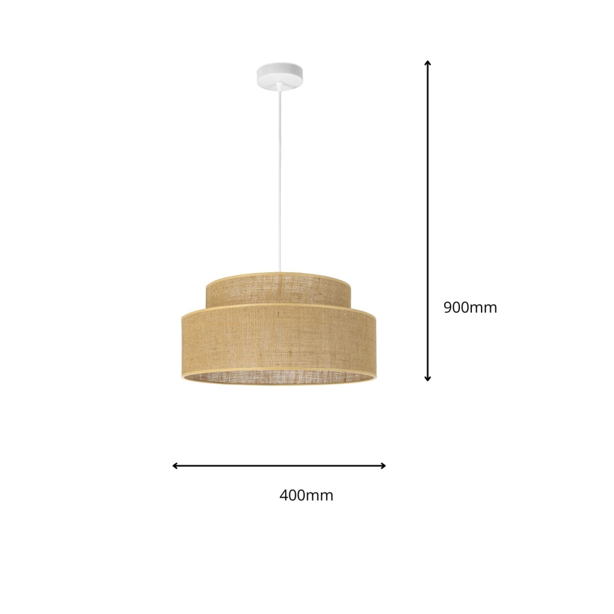 Pakabinamas sietynas BOHO 1xE27/60W/230V diametras 40 cm smėlio spalva