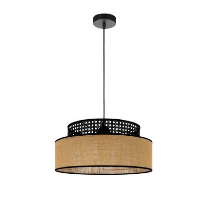 Pakabinamas sietynas BOHO 1xE27/60W/230V juoda/rotangas