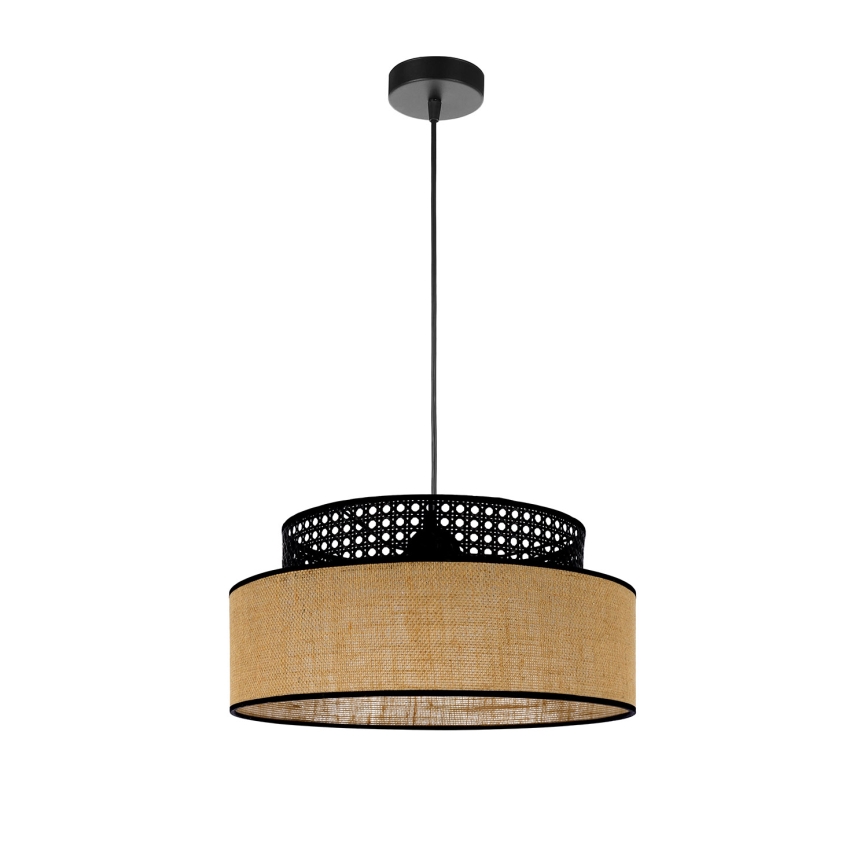 Pakabinamas sietynas BOHO 1xE27/60W/230V juoda/rotangas