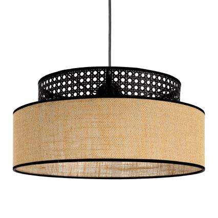 Pakabinamas sietynas BOHO 1xE27/60W/230V juoda/rotangas