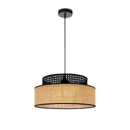 Pakabinamas sietynas BOHO 1xE27/60W/230V juoda/rotangas
