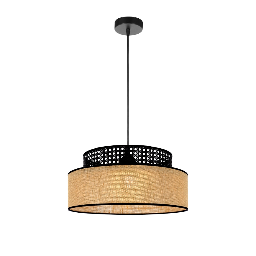 Pakabinamas sietynas BOHO 1xE27/60W/230V juoda/rotangas