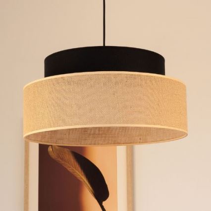 Pakabinamas sietynas BOHO 1xE27/60W/230V juoda/smėlio spalva