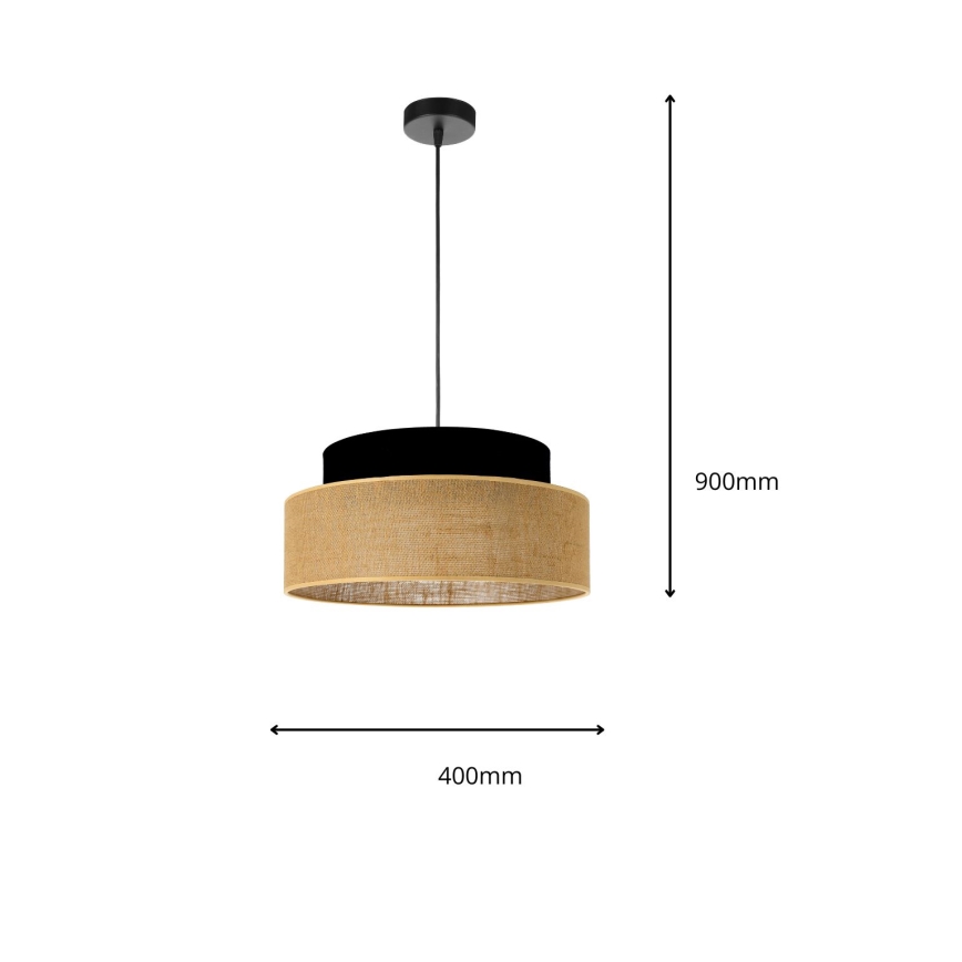 Pakabinamas sietynas BOHO 1xE27/60W/230V juoda/smėlio spalva