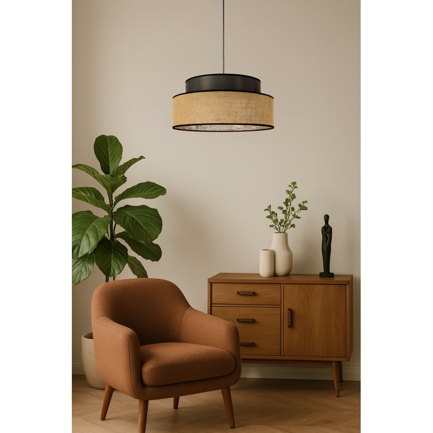 Pakabinamas sietynas BOHO 1xE27/60W/230V ruda/smėlio spalva