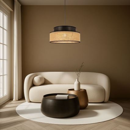 Pakabinamas sietynas BOHO 1xE27/60W/230V ruda/smėlio spalva
