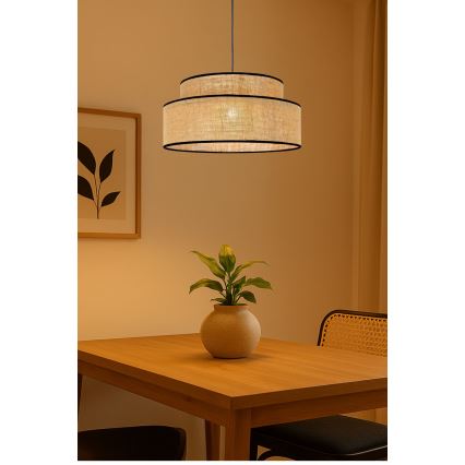 Pakabinamas sietynas BOHO 1xE27/60W/230V smėlio spalva