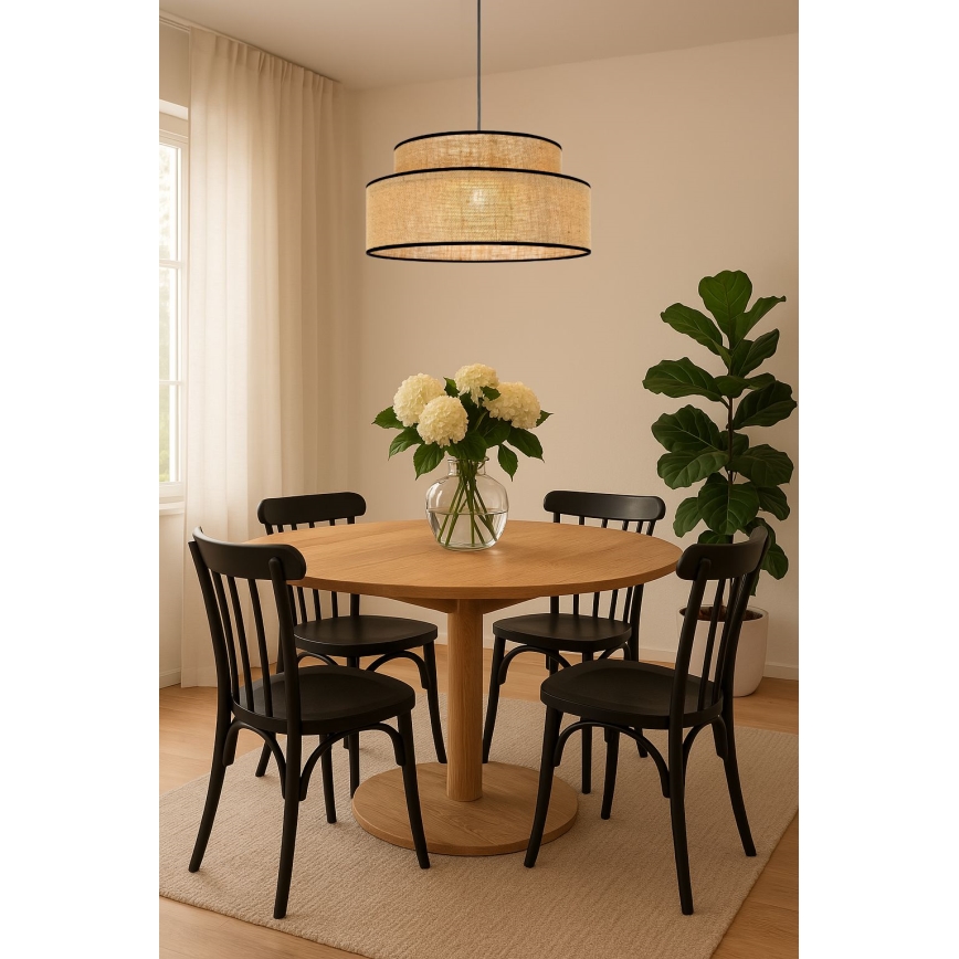 Pakabinamas sietynas BOHO 1xE27/60W/230V smėlio spalva