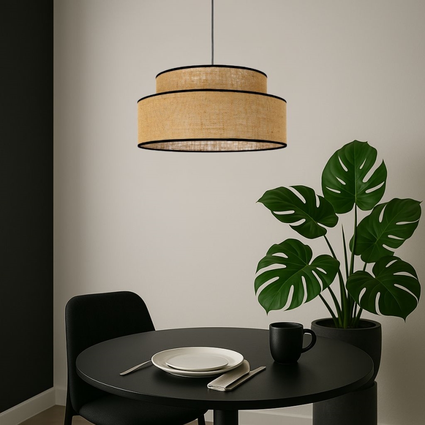 Pakabinamas sietynas BOHO 1xE27/60W/230V smėlio spalva