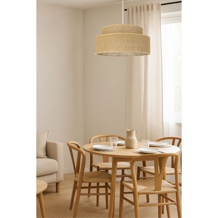 Pakabinamas sietynas BOHO 1xE27/60W/230V smėlio spalva