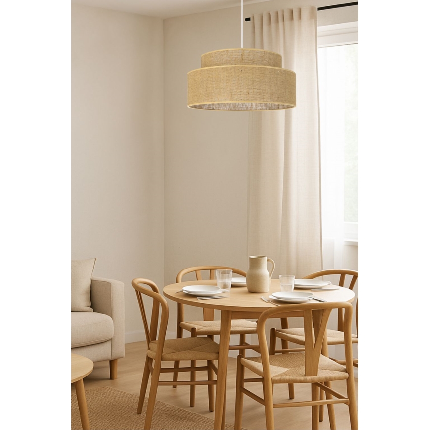 Pakabinamas sietynas BOHO 1xE27/60W/230V smėlio spalva