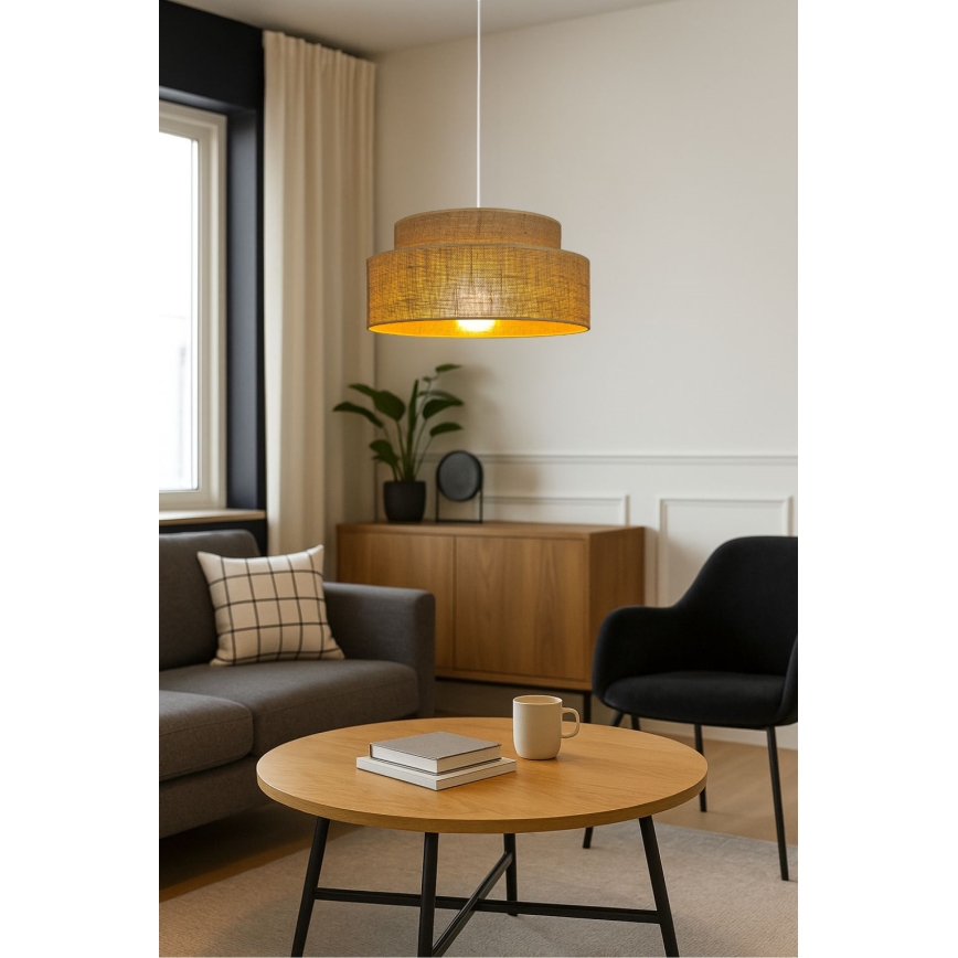 Pakabinamas sietynas BOHO 1xE27/60W/230V smėlio spalva