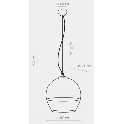 Pakabinamas sietynas BOULETTE 1xE27/60W/230V aukso spalvos