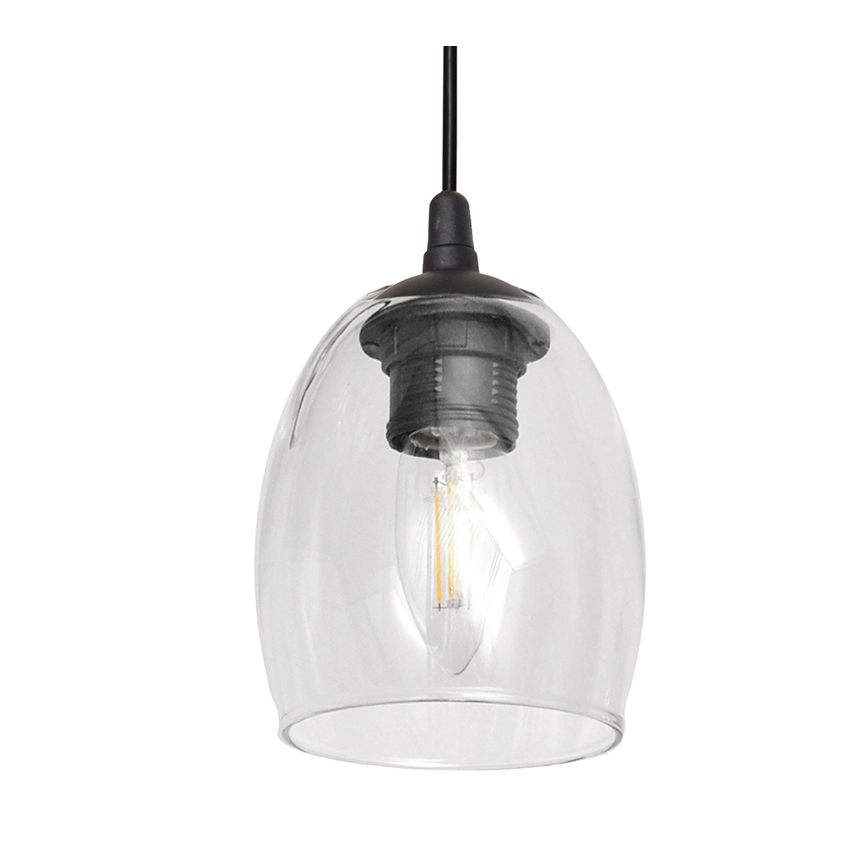 Pakabinamas sietynas BRILLANT 3xE27/15W/230V smėlio spalva/permatomas/pilkas