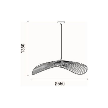 Pakabinamas sietynas CALYPSO 1xE27/15W/230V diametras 55 cm bambukas